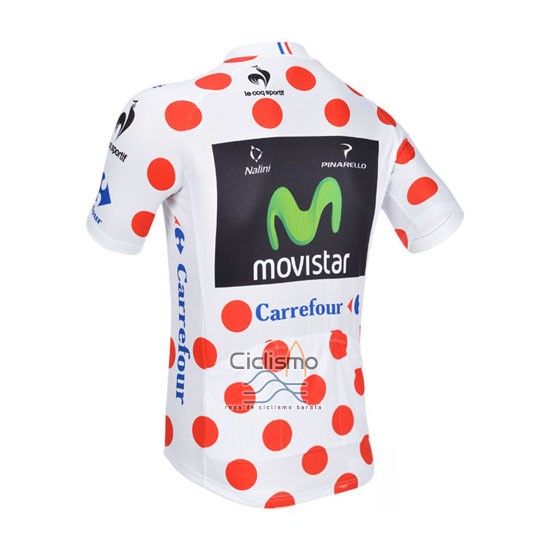 Movistar Lider Ropa Ciclismo Culotte Corto 2013 Hombre Mangas Cortas Blanco y Rojo